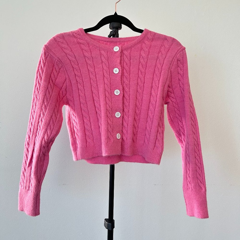 PINK BUTTON DOWN SWEATER